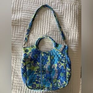 Vera Bradley Floral Blue and Green Quilted Tote Bag